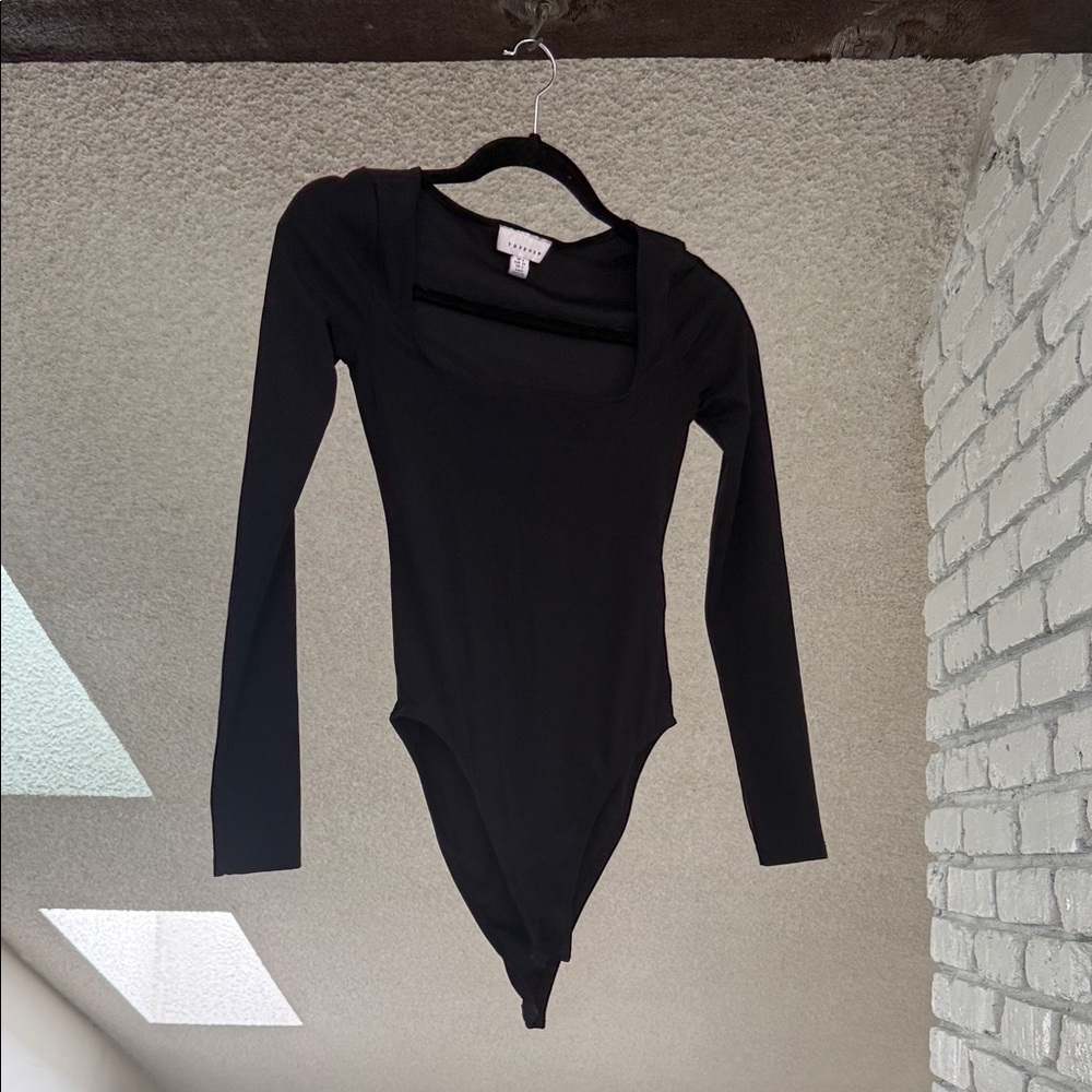 Topshop Black Long Sleeve Bodysuit